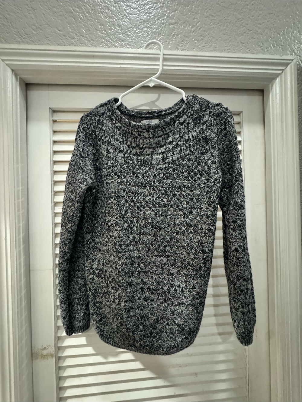 croft & barrow Black and White Marled Knit Sweater